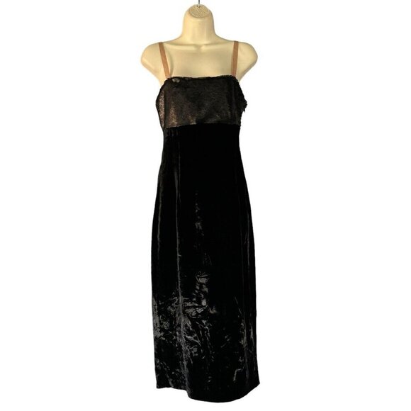CINQ a SEPT Woman's Sz 4 Calla Black Sequin Top Cutout Back Velvet Midi Dress - Picture 3 of 10